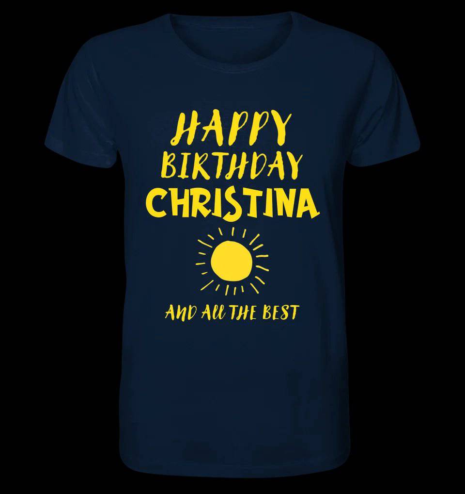 Zum Geburtstag mit deinem Wunschnamen • Birthday • Unisex Premium T-Shirt XS-5XL aus Bio-Baumwolle für Damen & Herren