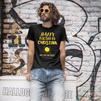 Zum Geburtstag mit deinem Wunschnamen • Birthday • Unisex Premium T-Shirt XS-5XL aus Bio-Baumwolle für Damen & Herren