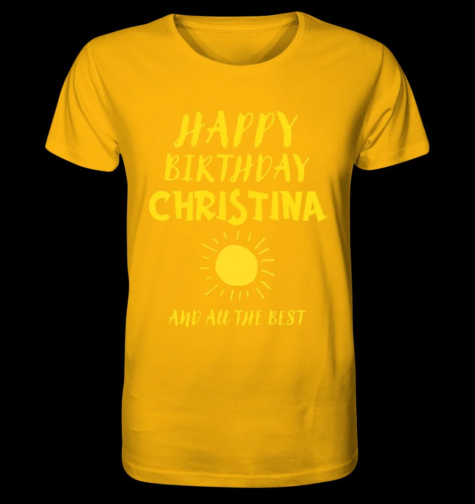 Zum Geburtstag mit deinem Wunschnamen • Birthday • Unisex Premium T-Shirt XS-5XL aus Bio-Baumwolle für Damen & Herren