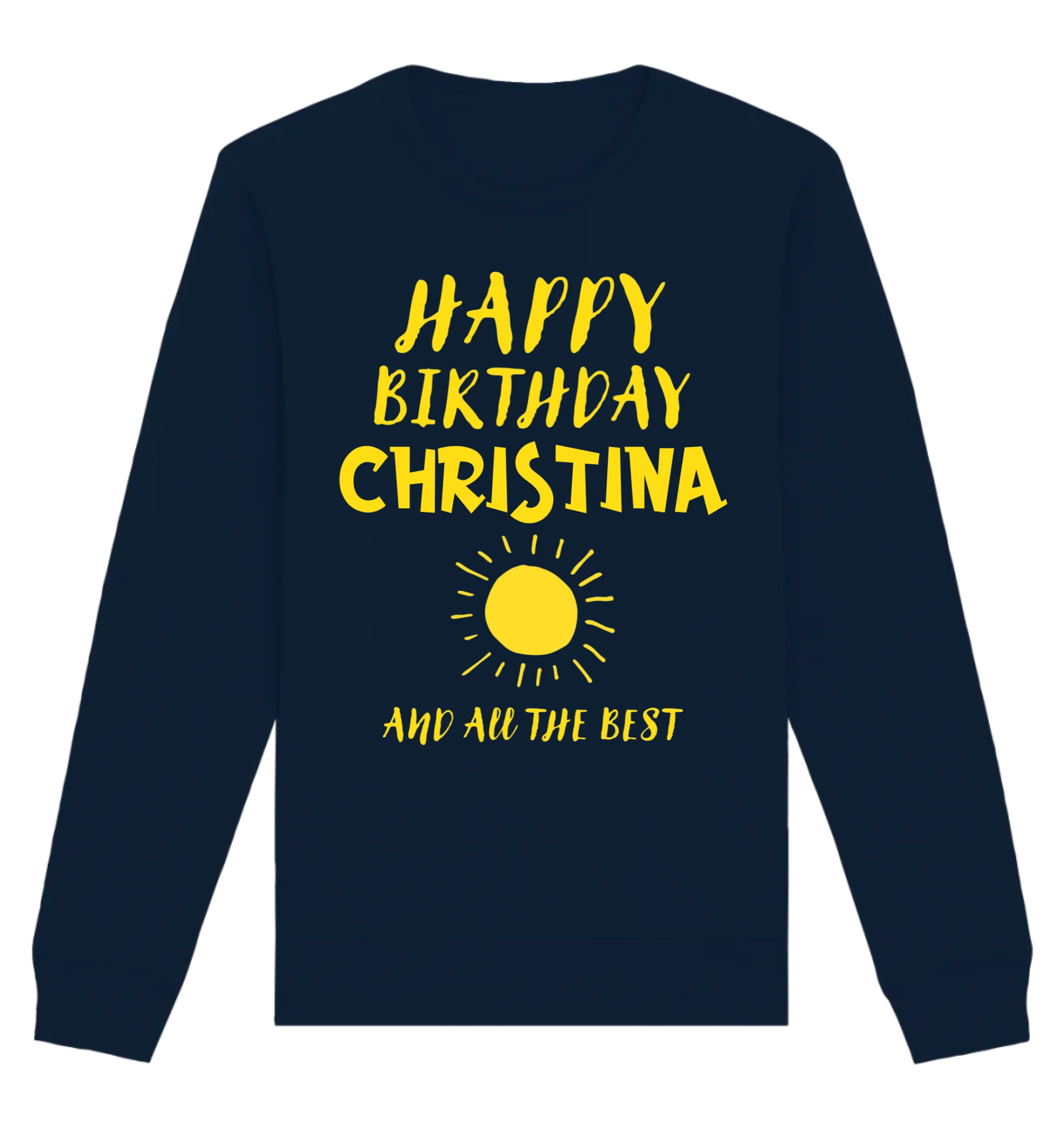 Zum Geburtstag mit deinem Wunschnamen • Birthday • Unisex Sweatshirt Bio-Baumwolle in 4 Farben XS-3XL • personalisiert