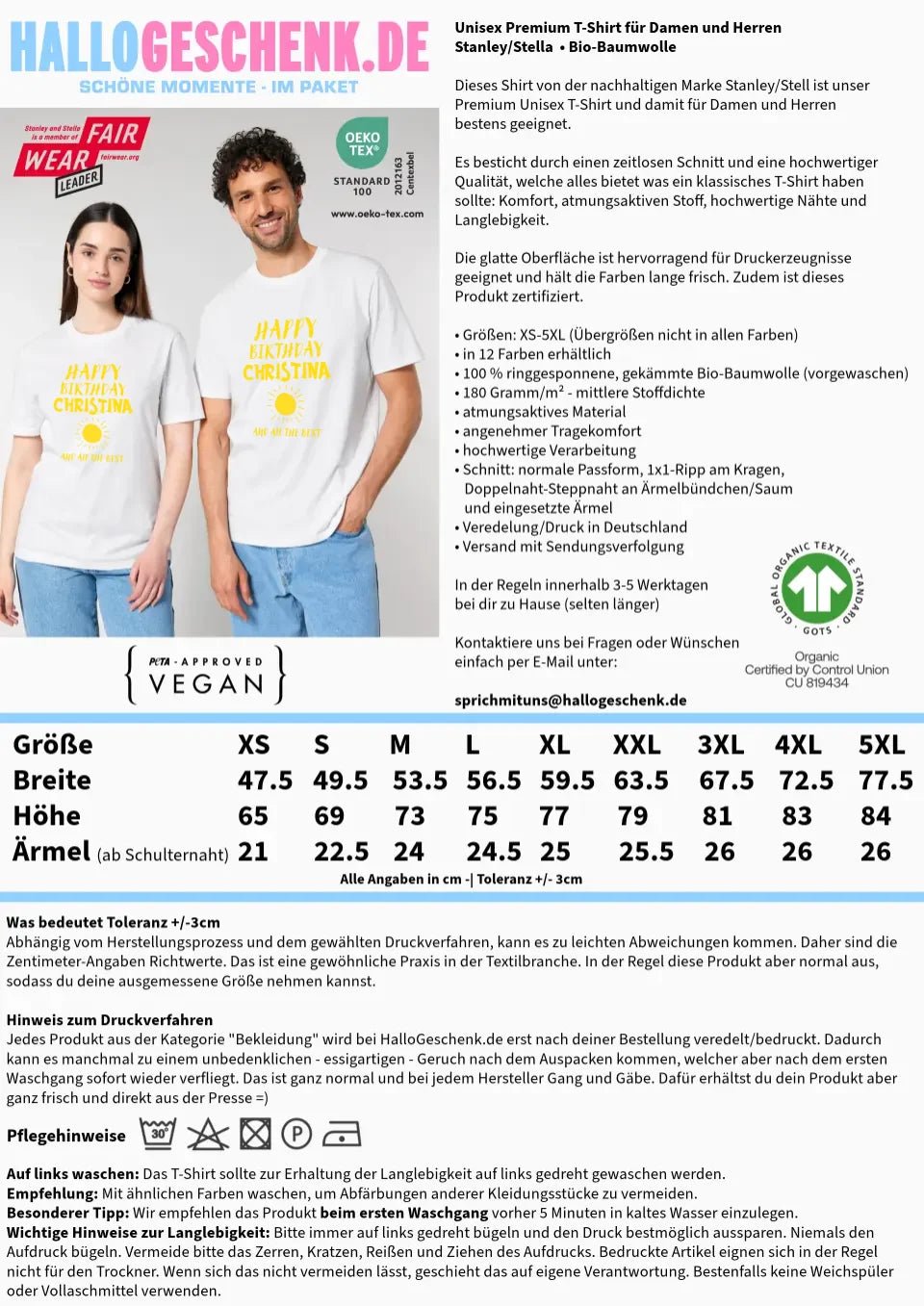 Zum Geburtstag mit deinem Wunschnamen • Birthday • Unisex Premium T-Shirt XS-5XL aus Bio-Baumwolle für Damen & Herren