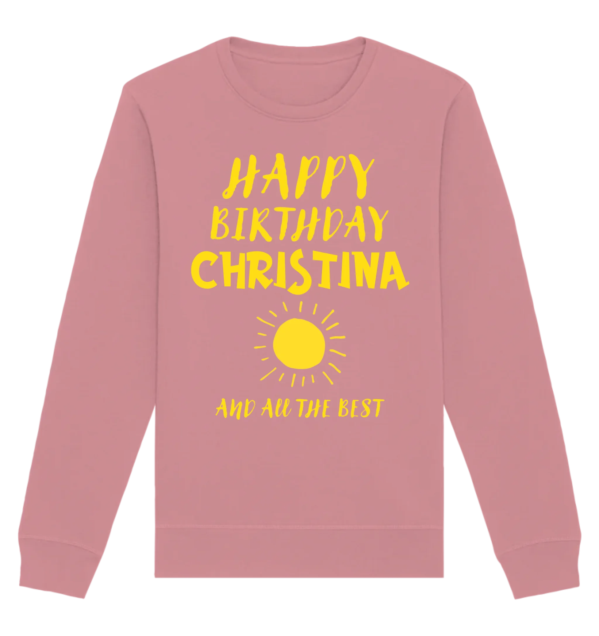 Zum Geburtstag mit deinem Wunschnamen • Birthday • Unisex Sweatshirt Bio-Baumwolle in 4 Farben XS-3XL • personalisiert