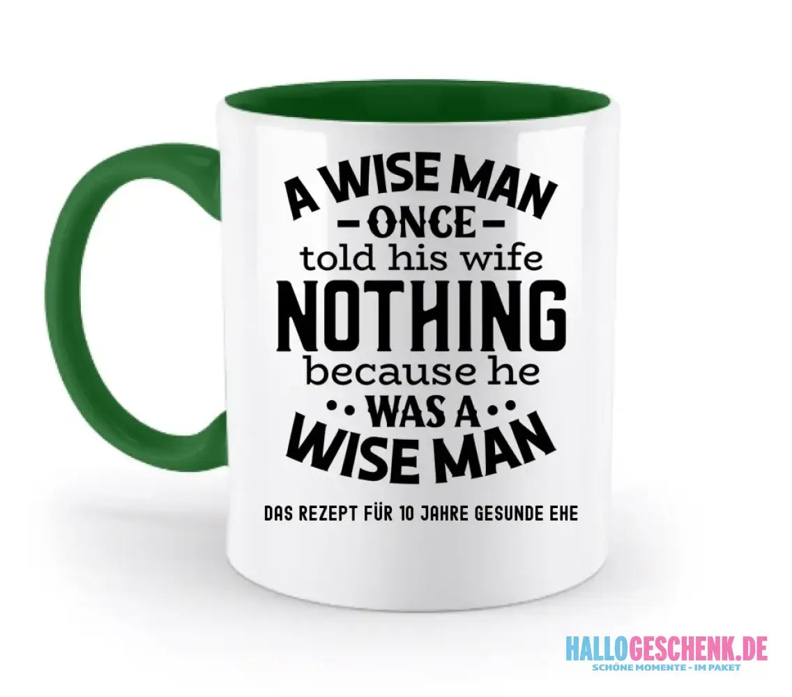 A wise man & his wife • Mann • Frau • Ehe • zweifarbige Tasse • Exklusivdesign • personalisiert