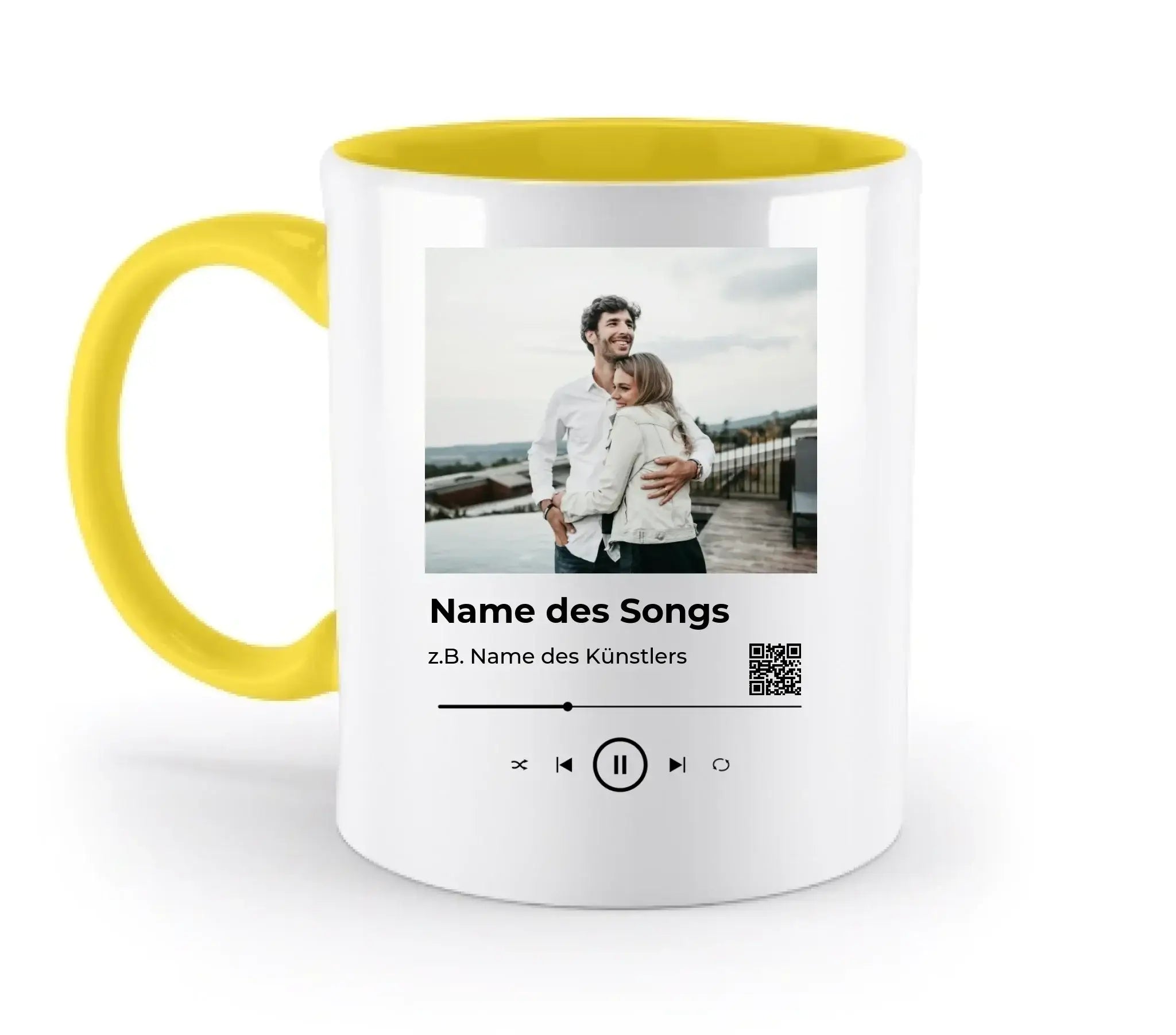 Spotify-Fotomotiv • mehrere Artikel • ’Statement-Collection’ • Wunschtext • Mein Fotomotiv - Tassen / Yellow / 330ml
