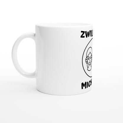 Mit 3D-Vorschau: 12 Sternzeichen mittig mit Name + personalisierten Sprüchen • zweifarbige Tasse