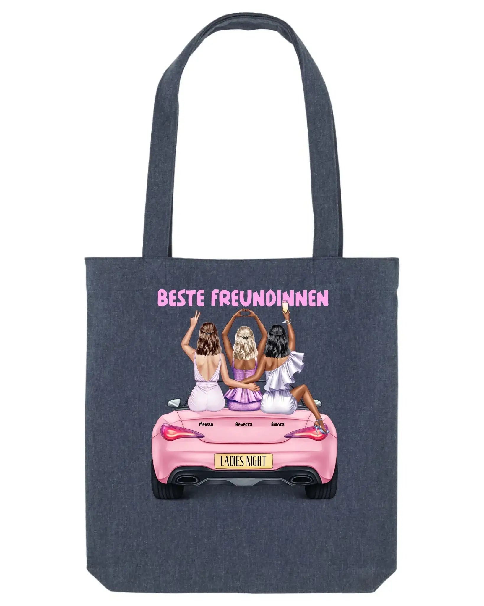 Vegas Girls: 1-3 Girls • mehrere Artikel • ’Statement-Collection’ • Wunschtext • personalisierte Figuren - Stofftasche