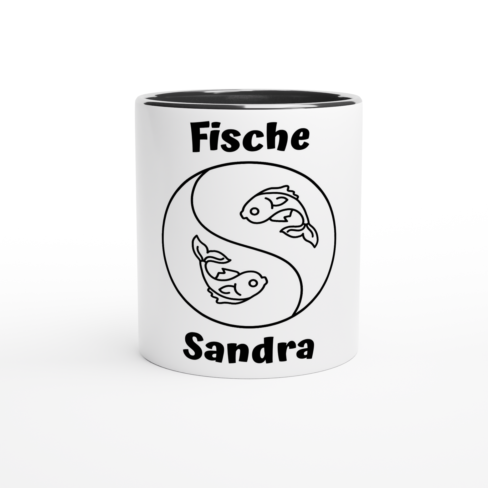 Mit 3D-Vorschau: 12 Sternzeichen mittig mit Name + personalisierten Sprüchen • zweifarbige Tasse