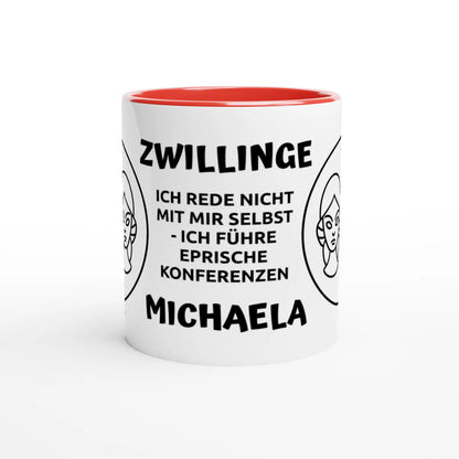 Mit 3D-Vorschau: 12 Sternzeichen mit Name + personalisierten Sprüchen • zweifarbige Tasse