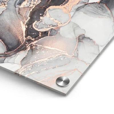 Ein rechteckiger acrylbild freches duo mit luxuriösem marmor design in grau schwarz und rosegold als personalisiertes fotogeschenk