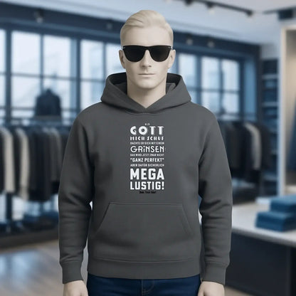 Als Gott mich schuf • Unisex Premium Hoodie XS-5XL aus Bio-Baumwolle für Damen & Herren • Exklusivdesign • personalisiert
