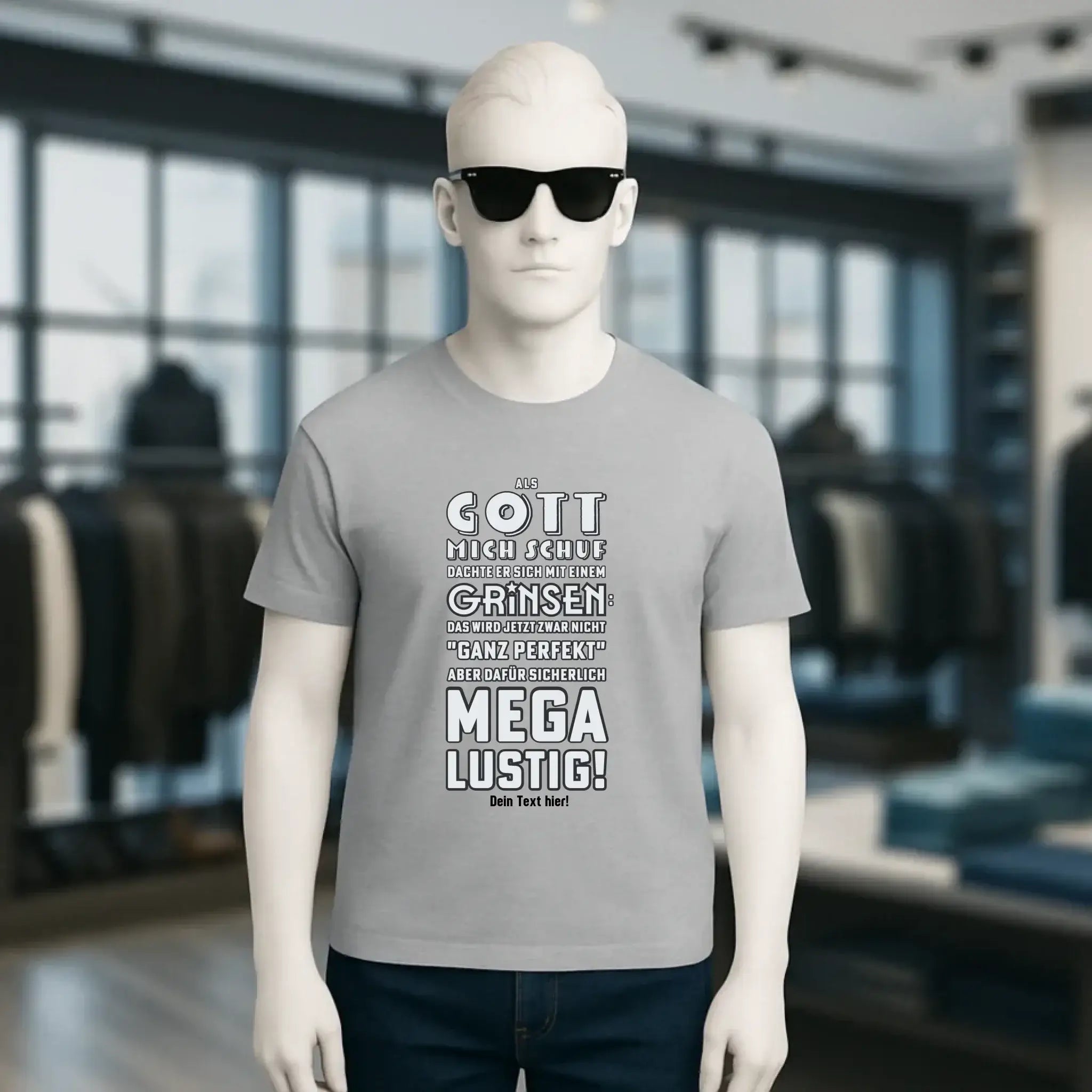 Als Gott mich schuf • Unisex Premium T-Shirt XS-5XL aus Bio-Baumwolle für Damen & Herren • Exklusivdesign • personalisiert