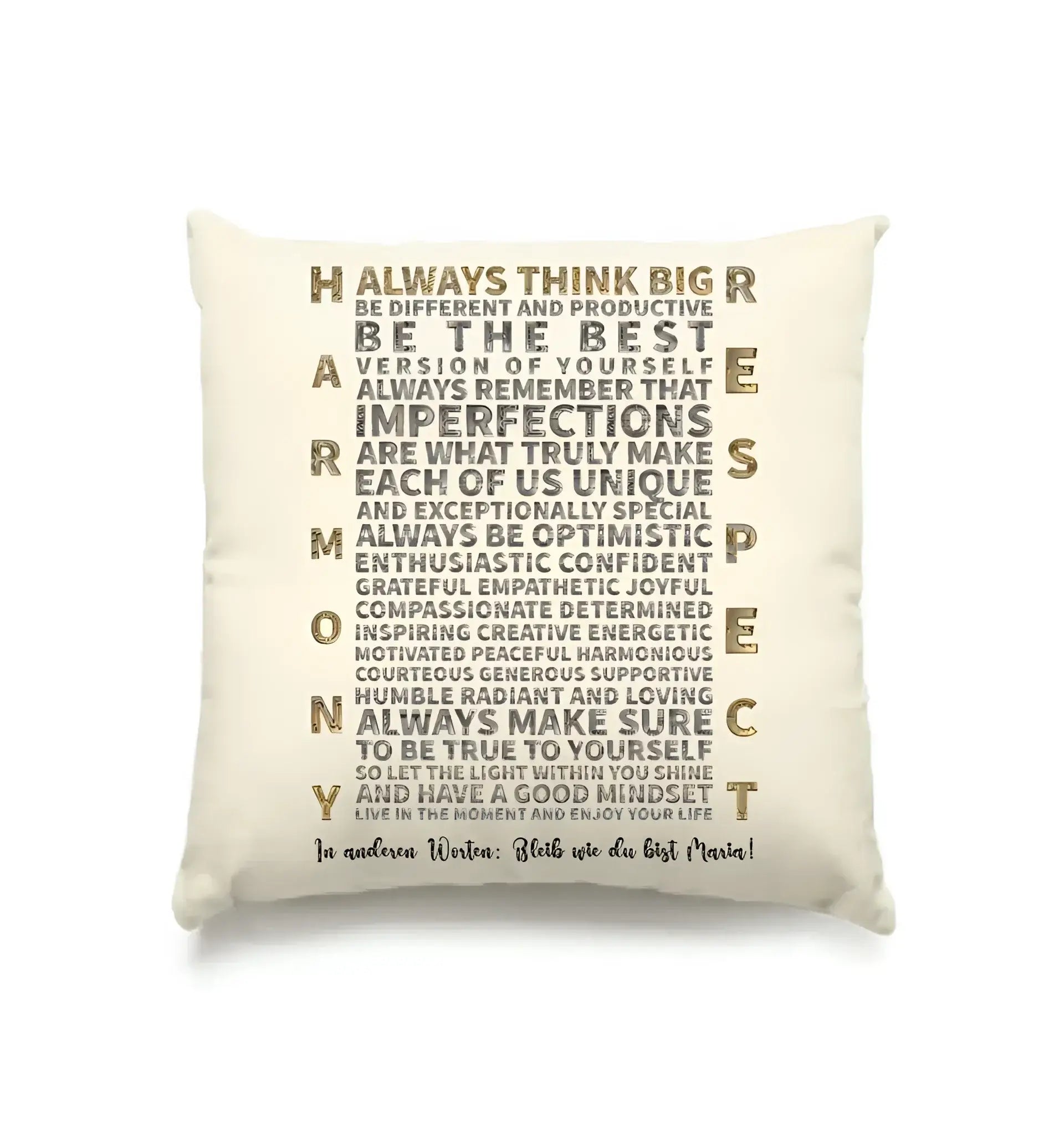 Always inspire • Kissen 40x40 cm • Exklusivdesign • personalisiert