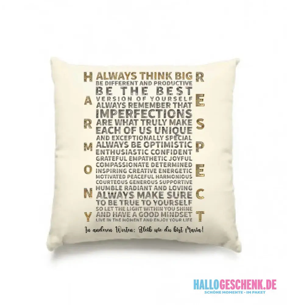 Always inspire • Kissen 40x40 cm • Exklusivdesign • personalisiert