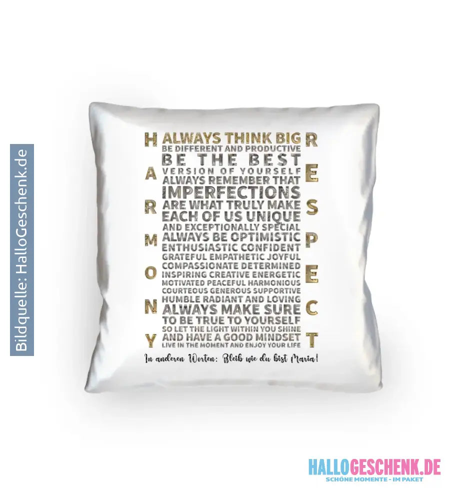 Always inspire • Kissen 40x40 cm • Exklusivdesign • personalisiert