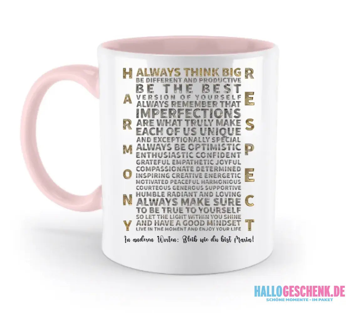 Always inspire • zweifarbige Tasse • Exklusivdesign • personalisiert