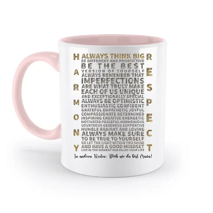 Always inspire • zweifarbige Tasse • Exklusivdesign • personalisiert