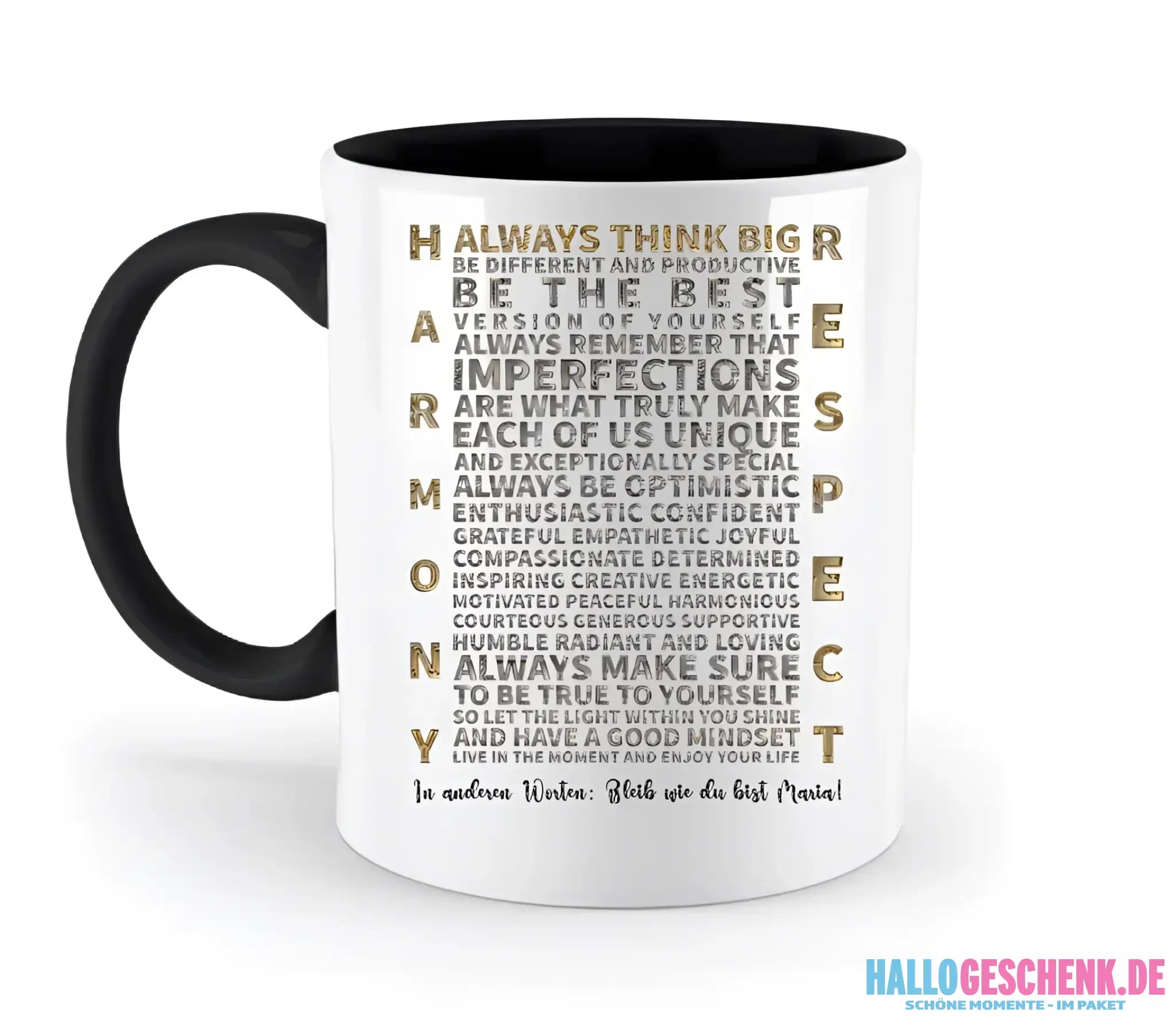 Always inspire • zweifarbige Tasse • Exklusivdesign • personalisiert
