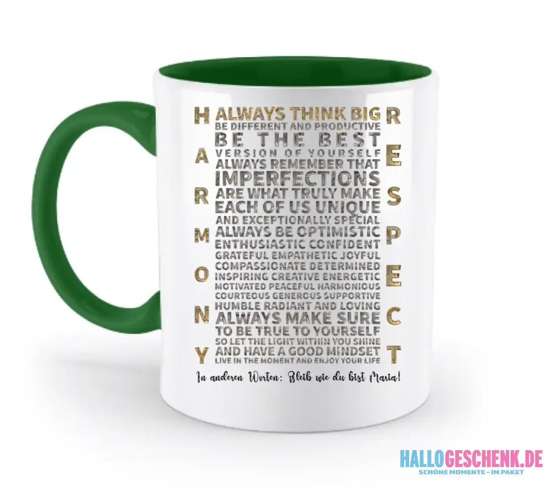 Always inspire • zweifarbige Tasse • Exklusivdesign • personalisiert