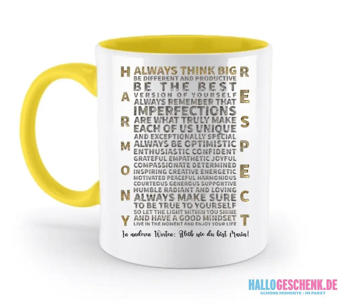 Always inspire • zweifarbige Tasse • Exklusivdesign • personalisiert