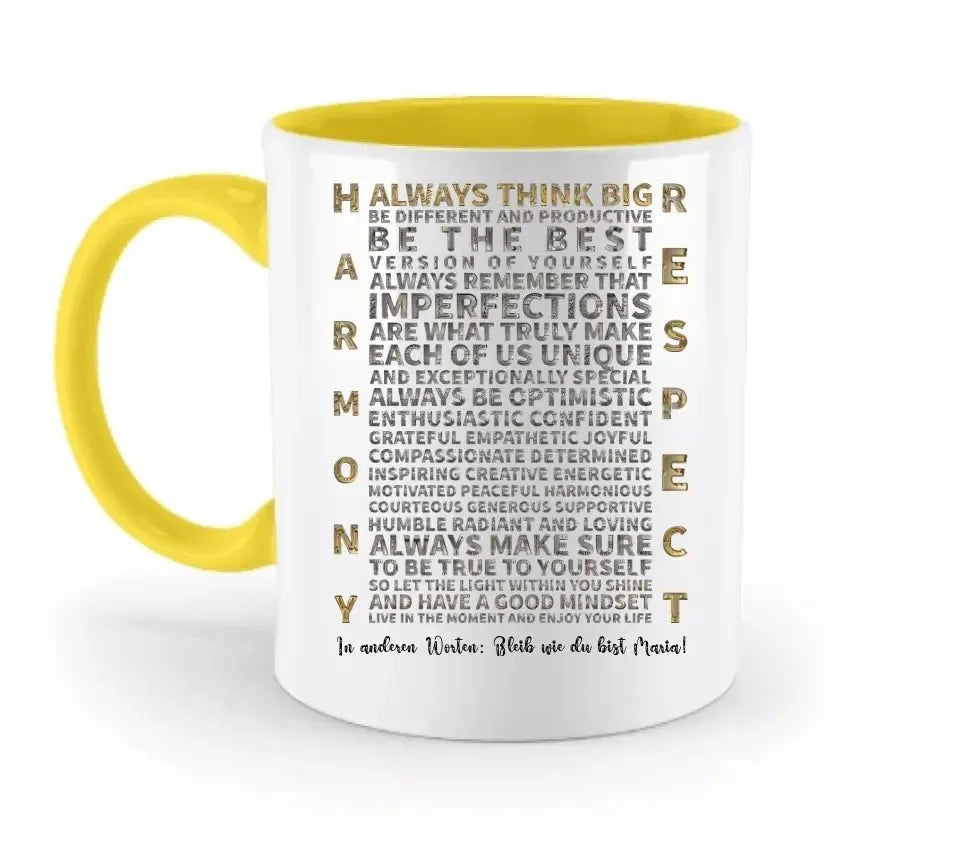 Always inspire • zweifarbige Tasse • Exklusivdesign • personalisiert - HalloGeschenk.de