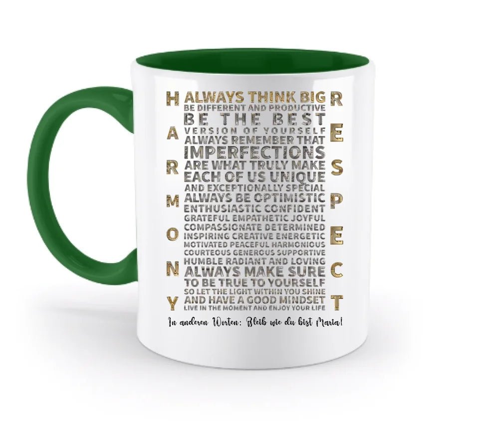 Always inspire • zweifarbige Tasse • Exklusivdesign • personalisiert von HalloGeschenk.de