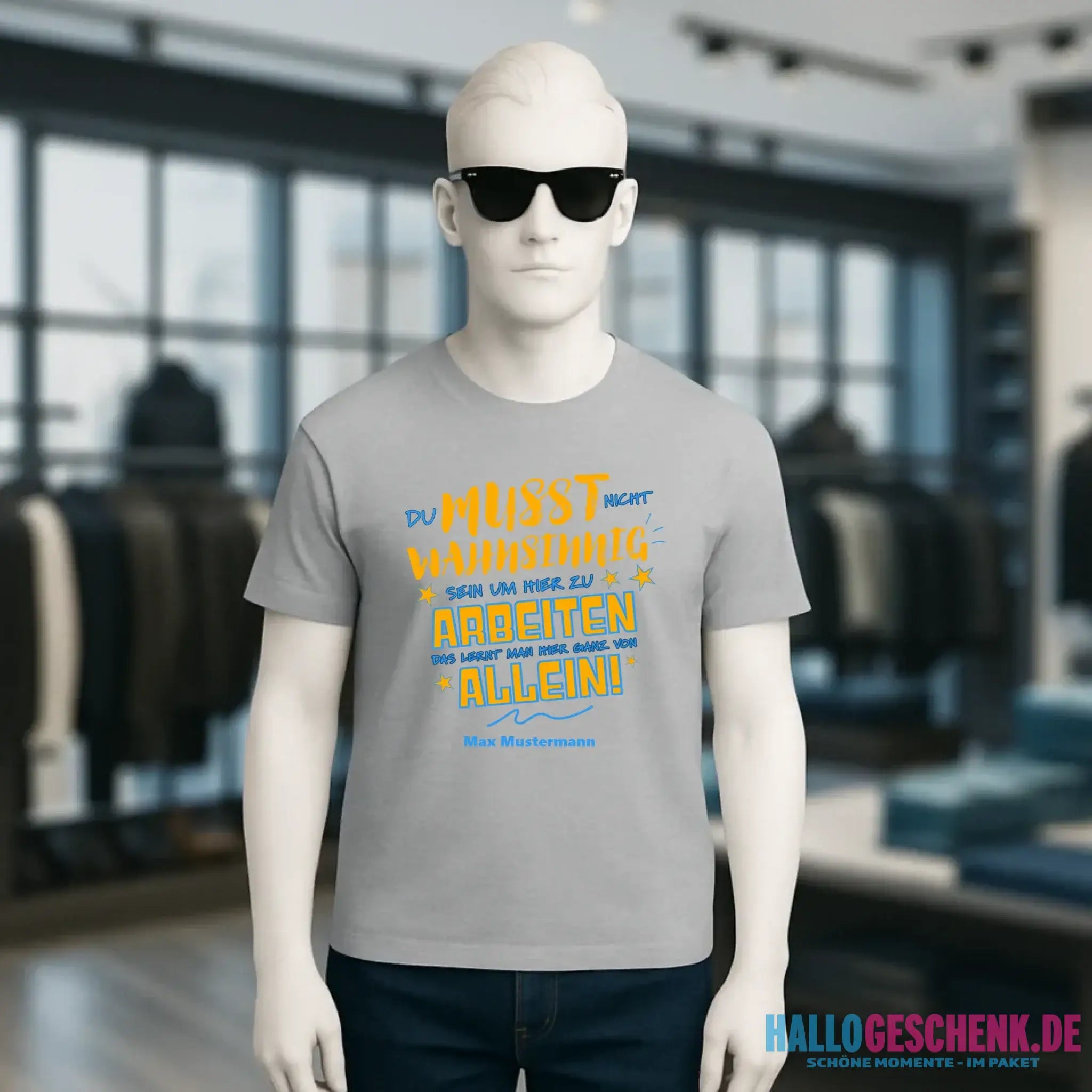 Arbeitnehmer "Wahnsinnig" mit Wunschname, personalisierbar - Unisex Premium T-Shirt XS-5XL aus Bio-Baumwolle für Damen & Herren