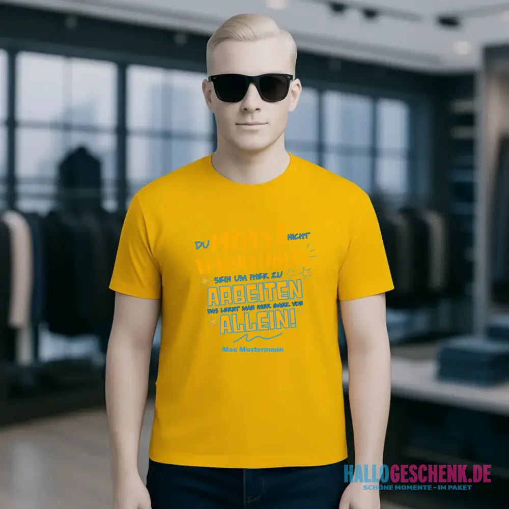 Arbeitnehmer "Wahnsinnig" mit Wunschname, personalisierbar - Unisex Premium T-Shirt XS-5XL aus Bio-Baumwolle für Damen & Herren