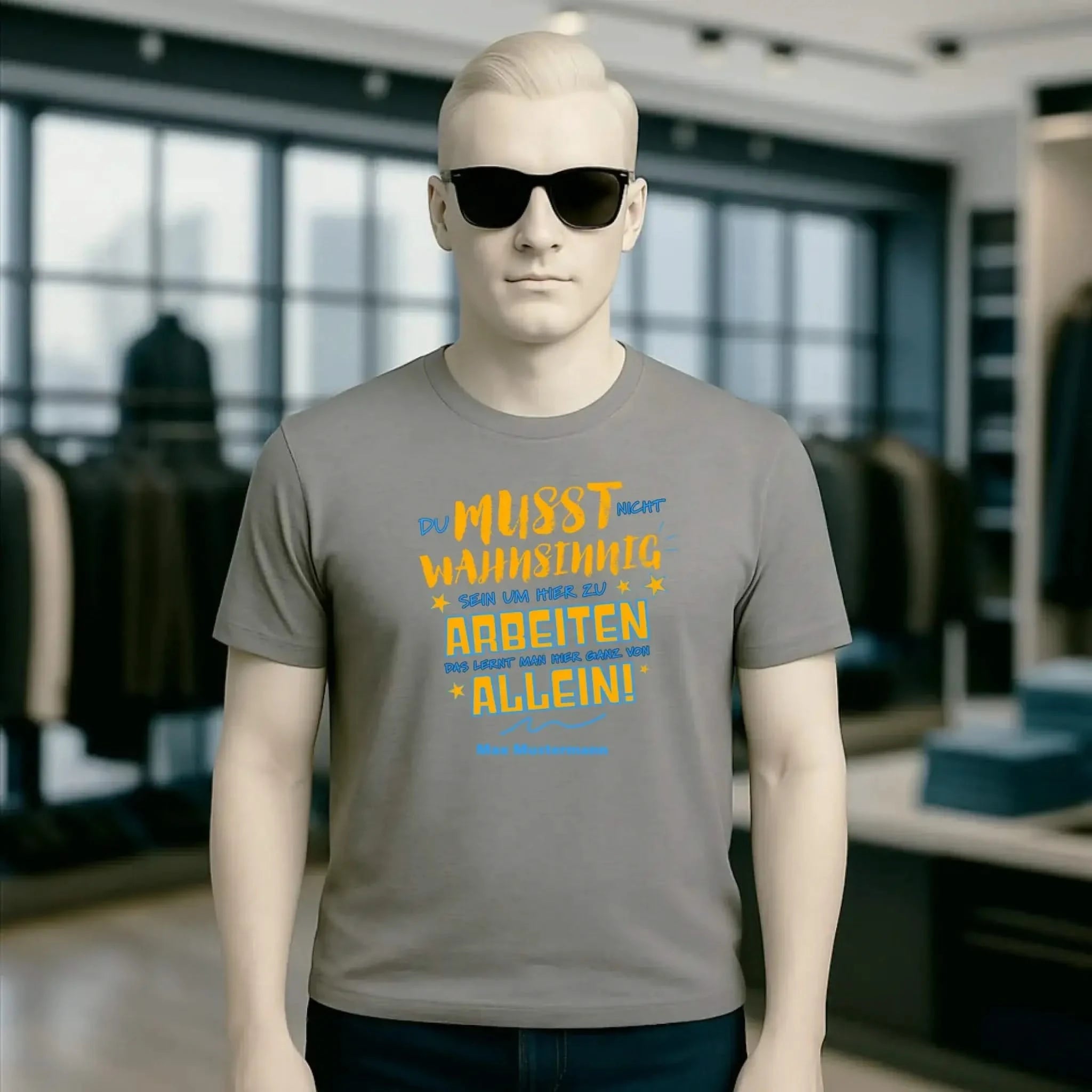 Arbeitnehmer "Wahnsinnig" mit Wunschname, personalisierbar - Unisex Premium T-Shirt XS-5XL aus Bio-Baumwolle für Damen & Herren