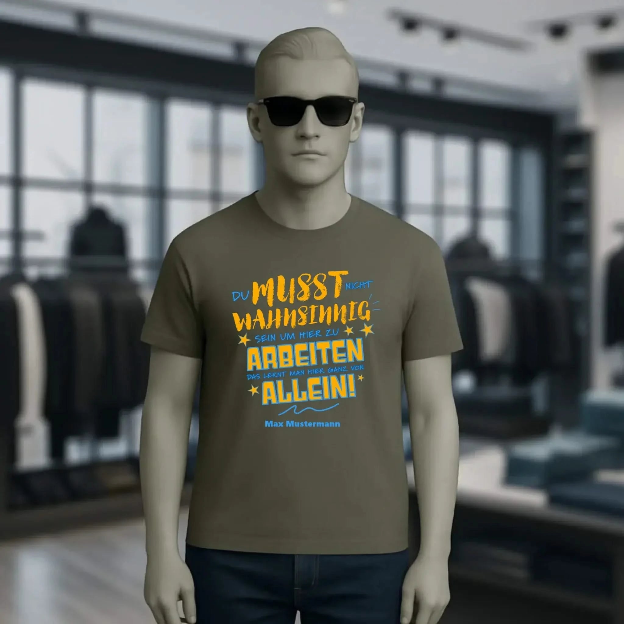 Arbeitnehmer "Wahnsinnig" mit Wunschname, personalisierbar - Unisex Premium T-Shirt XS-5XL aus Bio-Baumwolle für Damen & Herren