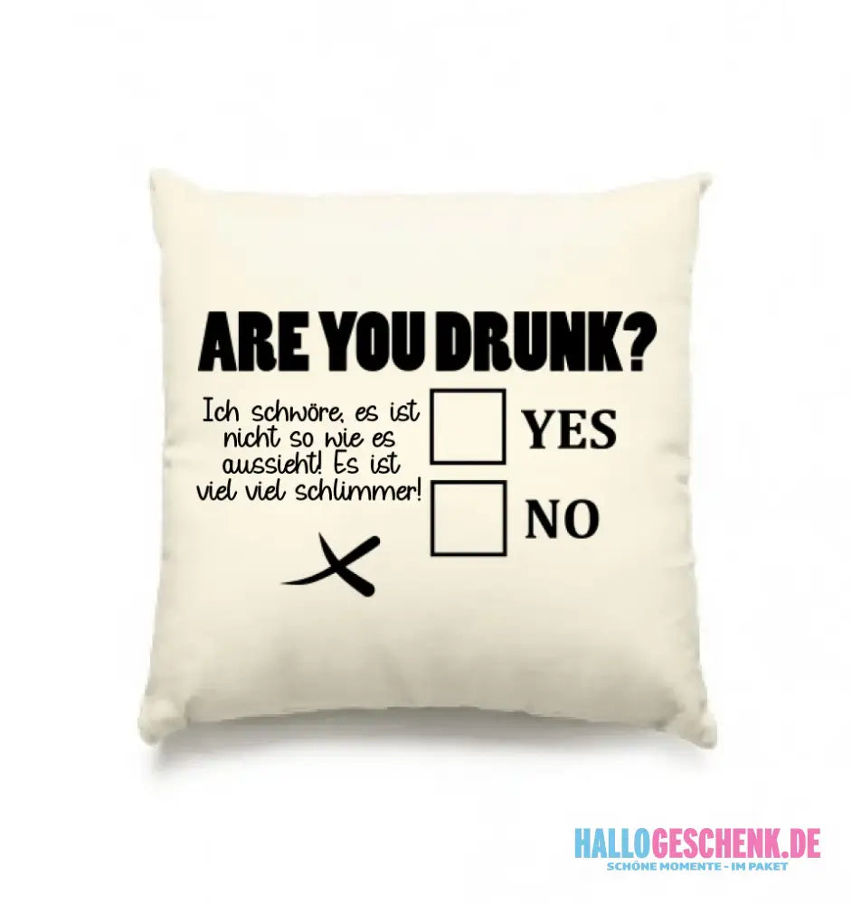 Are you drunk? • Passe den Text an • Kissen 40x40 cm • Exklusivdesign • personalisiert