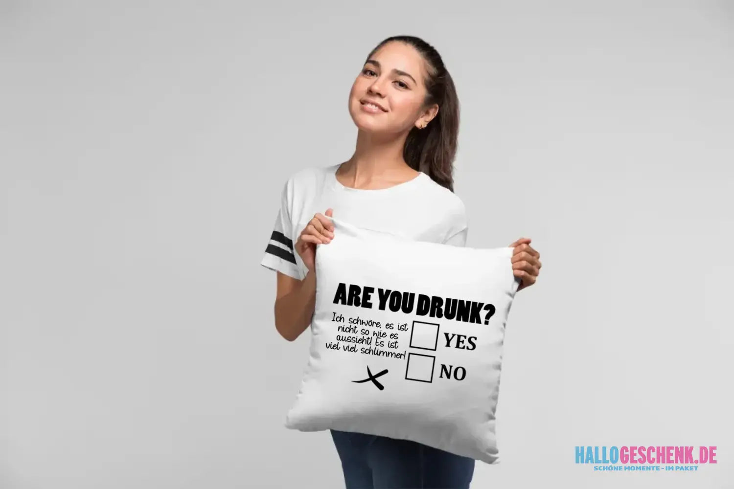 Are you drunk? • Passe den Text an • Kissen 40x40 cm • Exklusivdesign • personalisiert