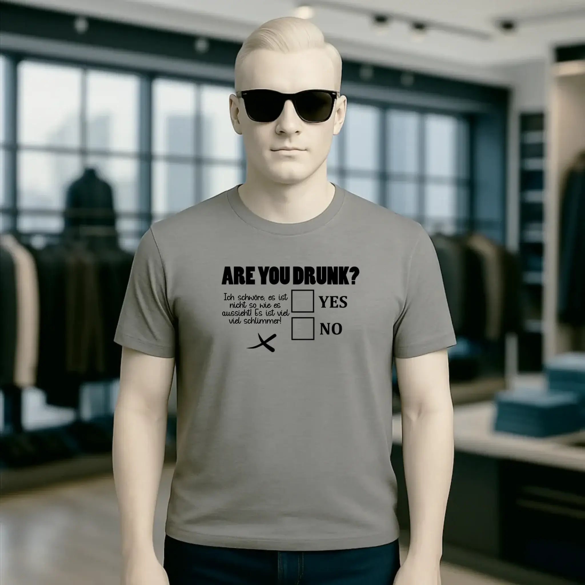 Are you drunk? • Passe den Text an • Unisex Premium T-Shirt XS-5XL aus Bio-Baumwolle für Damen & Herren • Exklusivdesign • personalisiert