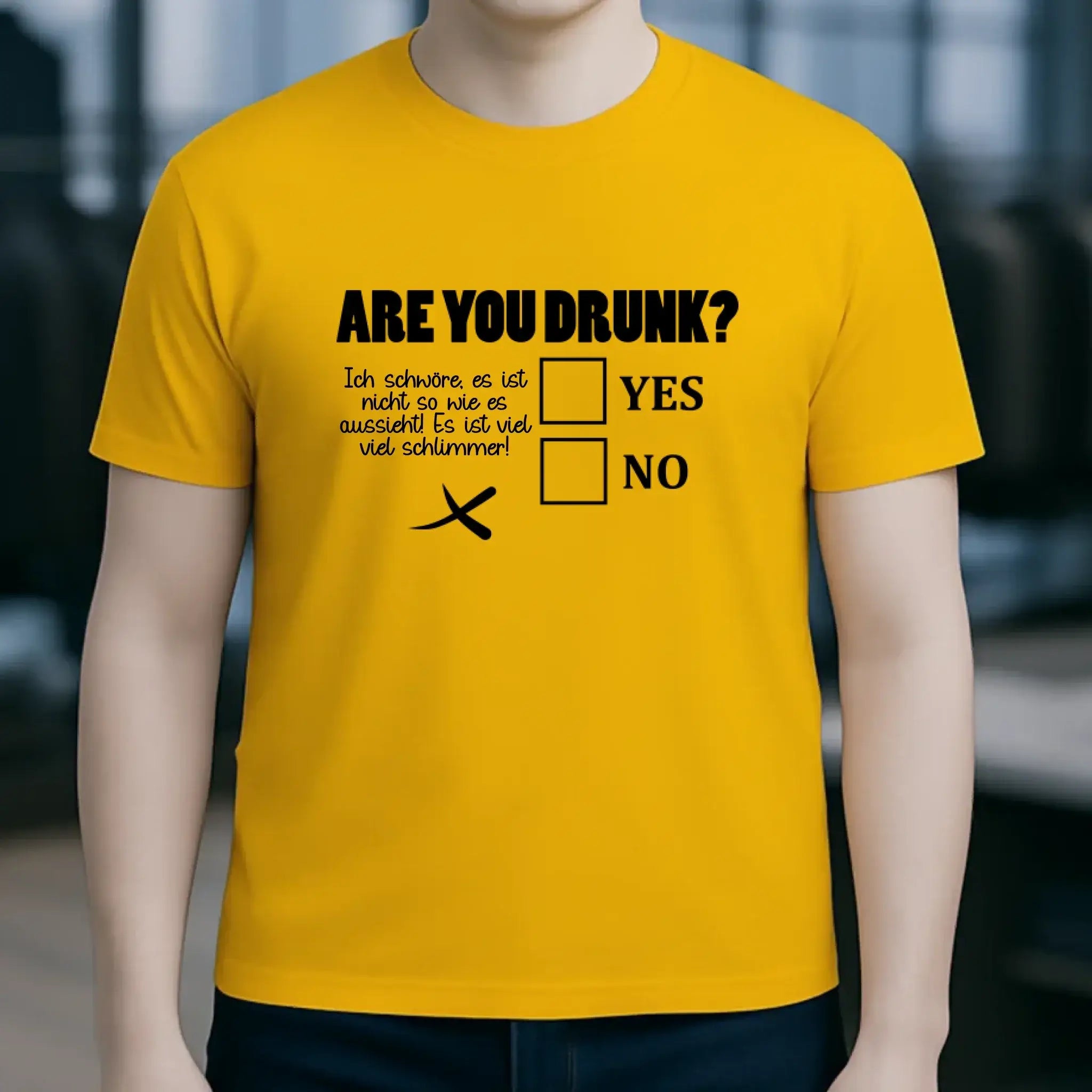 Are you drunk? • Passe den Text an • Unisex Premium T-Shirt XS-5XL aus Bio-Baumwolle für Damen & Herren • Exklusivdesign • personalisiert