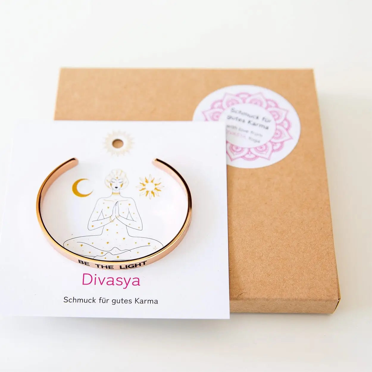 Armreif mit Gravur | rosé vergoldet | Be the light