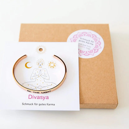 Armreif mit Gravur | rosé vergoldet | Be the light