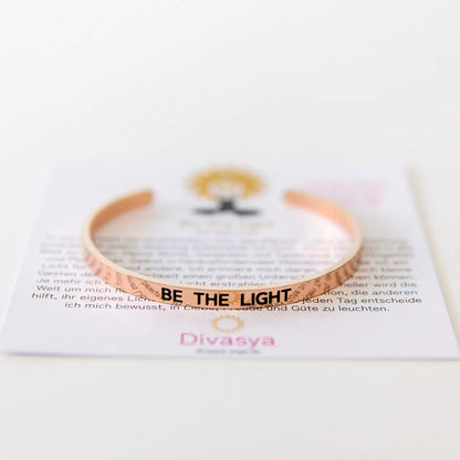 Armreif mit Gravur | rosé vergoldet | Be the light
