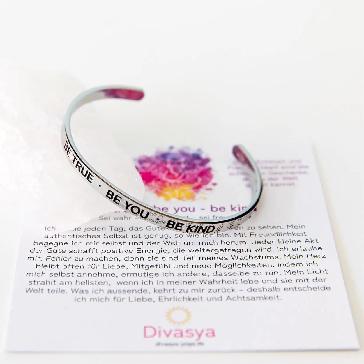 Armreif mit Gravur | Silber | ’Be true - be you - be kind’