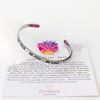 Armreif mit Gravur | Silber | ’Be true - be you - be kind’