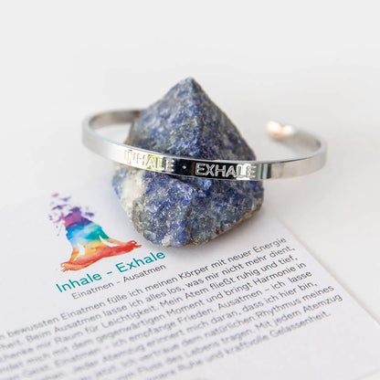 Armreif mit Gravur | Silber | Inhale - Exhale