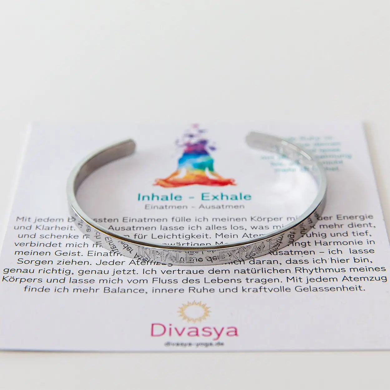 Armreif mit Gravur | Silber | Inhale - Exhale