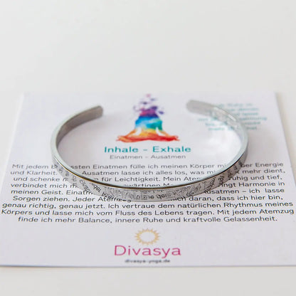 Armreif mit Gravur | Silber | Inhale - Exhale