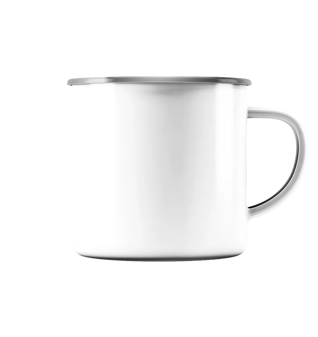 Artikel zum Nachbestellen/Mitbestellen - Emaille Tasse (Silber) von HalloGeschenk.de