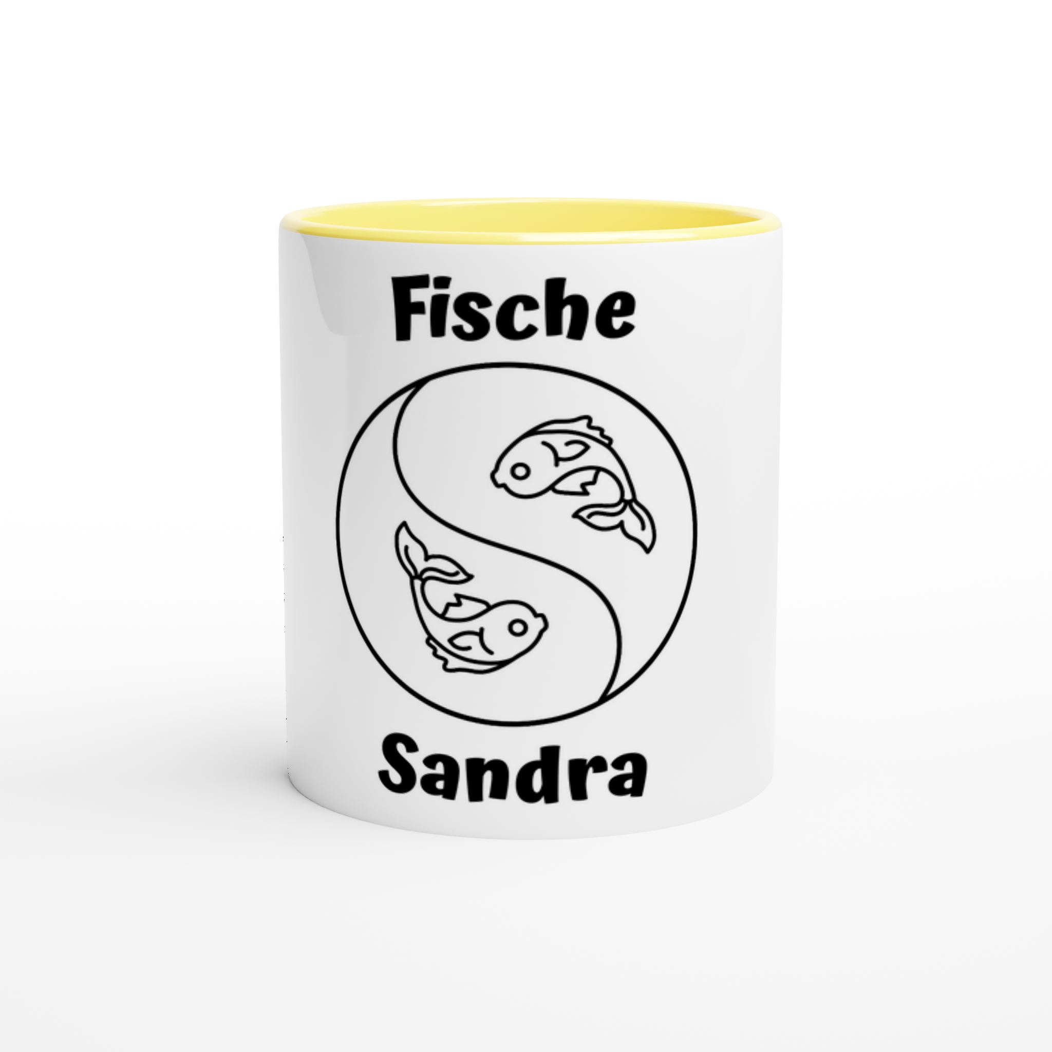 Mit 3D-Vorschau: 12 Sternzeichen mittig mit Name + personalisierten Sprüchen • zweifarbige Tasse