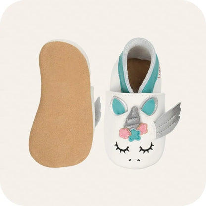 Babyschuhe aus weichem Leder Einhorn