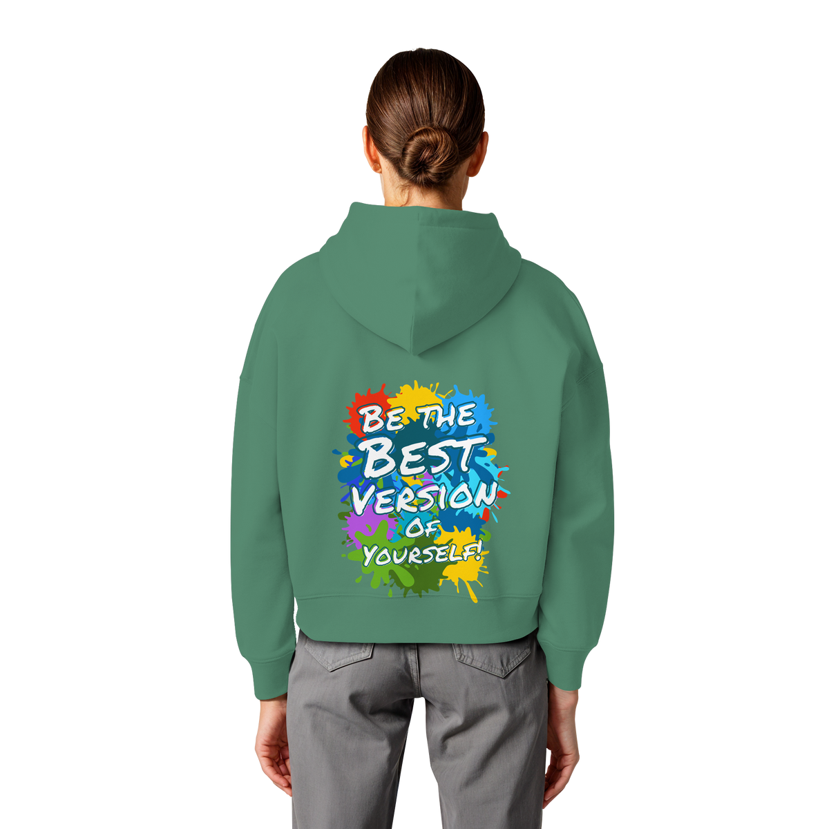 Motivations-Damen-Hoodie • Be the best version of yourself • Bio-Boxcut