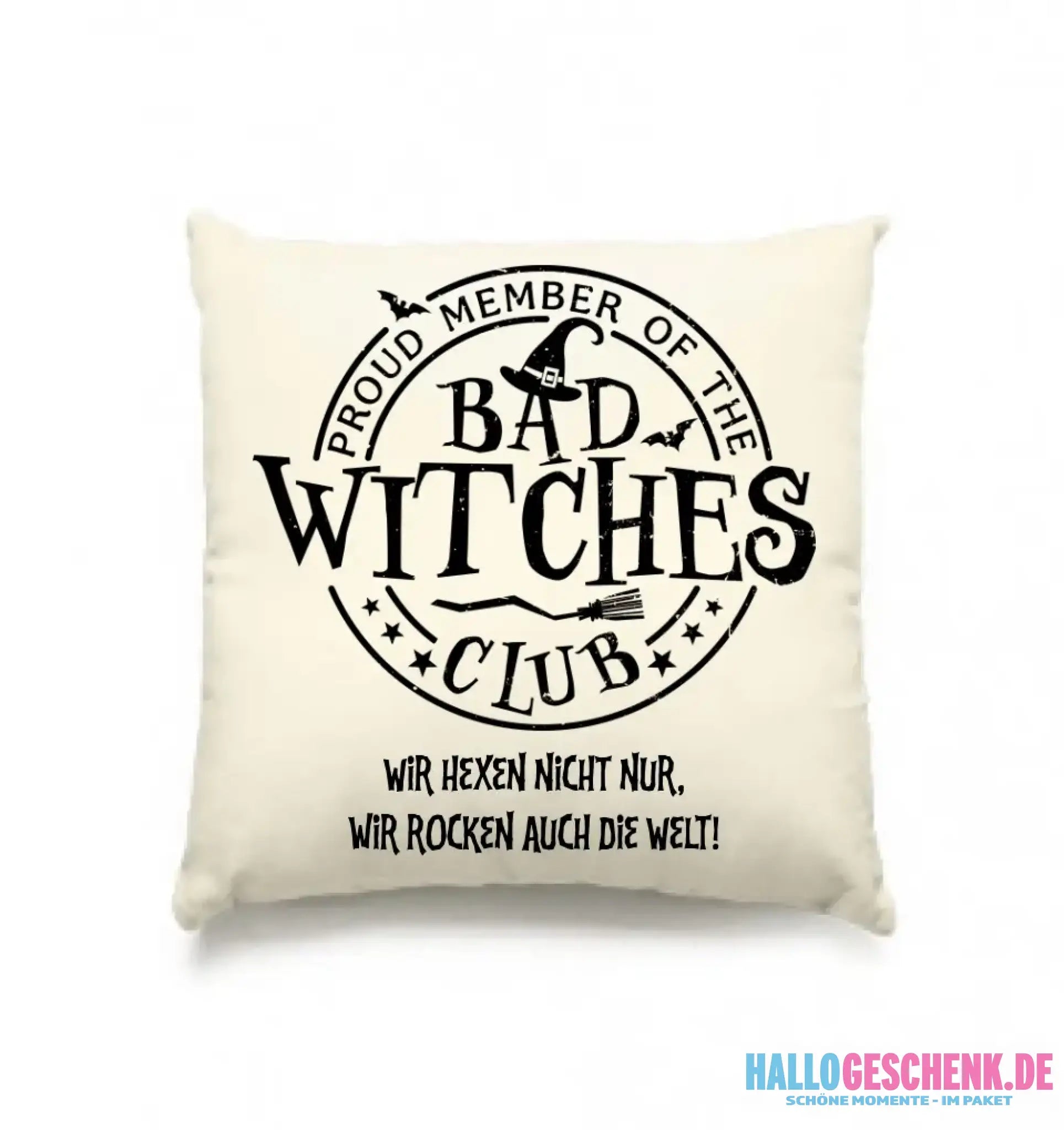 BAD WITCHES CLUB + Text • Halloween • Kissen 40x40 cm • personalisiert