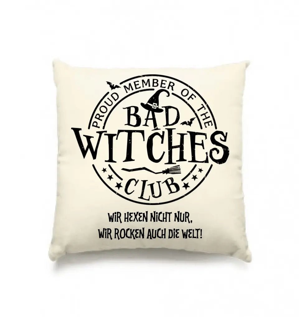 BAD WITCHES CLUB + Text • Halloween • Kissen 40x40 cm • personalisiert von HalloGeschenk.de