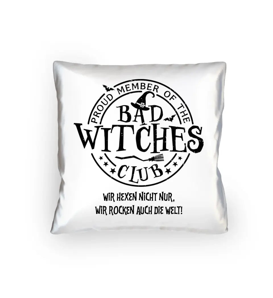 BAD WITCHES CLUB + Text • Halloween • Kissen 40x40 cm • personalisiert von HalloGeschenk.de