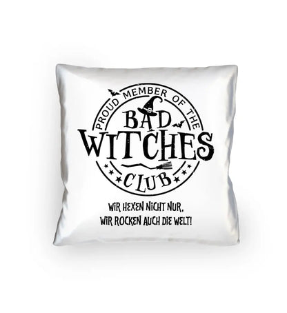 BAD WITCHES CLUB + Text • Halloween • Kissen 40x40 cm • personalisiert von HalloGeschenk.de