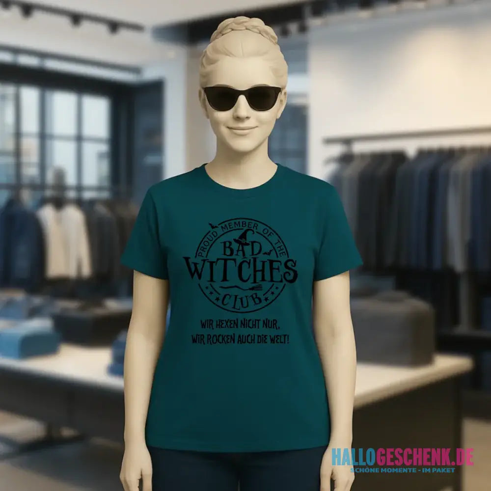 BAD WITCHES CLUB + Text • Halloween • Ladies Premium T-Shirt XS-2XL aus Bio-Baumwolle für Damen • Exklusivdesign • personalisiert